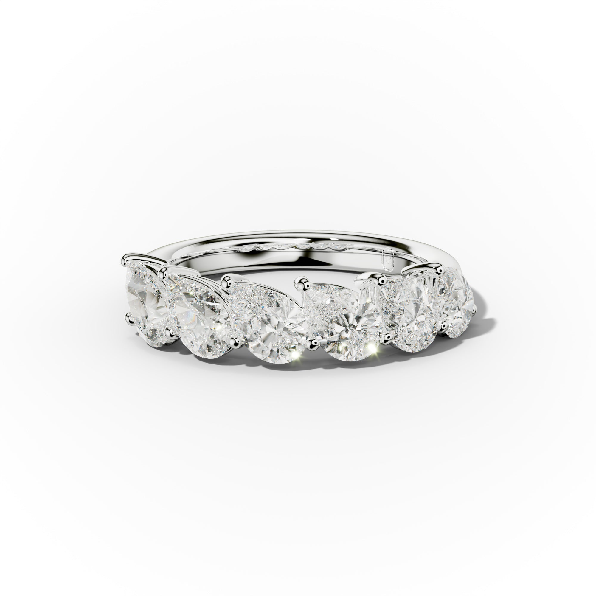 2.0 Carat Slanted Pear Diamond Anniversary Band